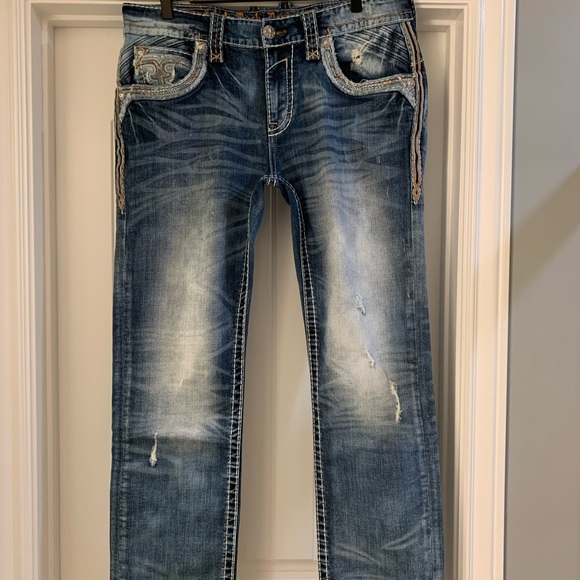 Rock Revival Sheen Straight Stretch Jean 36 x 32 - Picture 7 of 13